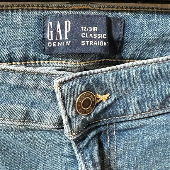 GAP Women's Classic Straight Leg Blue Jeans - 12/31R - Picture 4 of 8